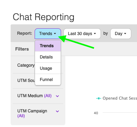 Chat Reporting - Report Drop Down